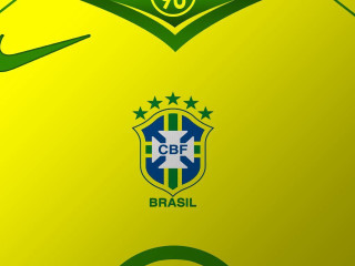 Brazil soccer jersey green yellow - international typographic style free wallpaper for desktop