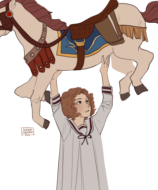 Woman holding horse man standing - renaissance free wallpaper for mobile