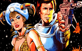 Man woman space guns holding - doug wildey free wallpaper for desktop