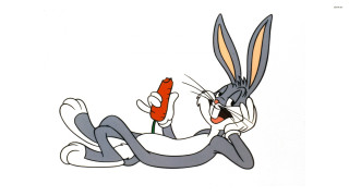 Cartoon rabbit holding carrot mouth - a carrot free wallpaper