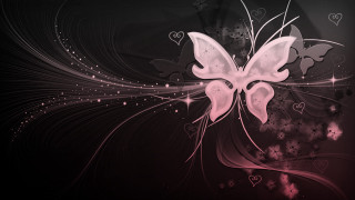 Pink butterfly hearts swirls stars - swirl free wallpaper