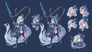 Whitehair blueeyes sword staff chibi - epsylon point free wallpaper