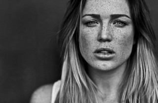 Woman freckled hair freckled eyes - freckle free wallpaper