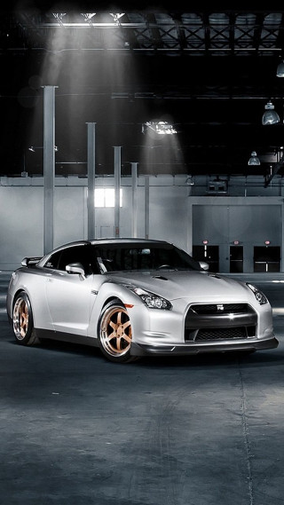 Silver sports car garage ceiling - fine art free wallpaper for mobile