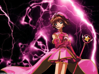 Pink dress girl lightning magic 2 - a lightning background free wallpaper