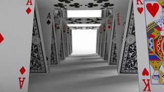 Hallway playing cards clock door - a hallway free wallpaper