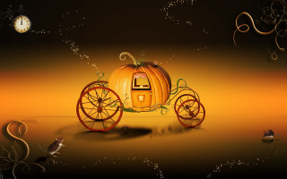 Pumpkin carriage clock background wall - carriage free wallpaper