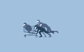 Man pushing shopping cart group 2 - david begbie free wallpaper