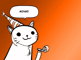 Cartoon cat party hat candy - a cartoon cat free wallpaper for desktop