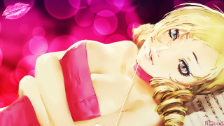 Blonde woman music paper pink - a pink bow tie free wallpaper