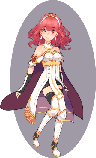 Woman white red outfit cape - fullbody free wallpaper