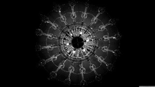 Circular object lights black background - many light free wallpaper