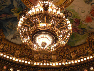 Chandelier mural painting ceiling building - a chandelier free wallpaper