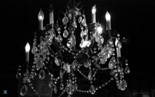 Chandelier candles lit dark black - cerith wyn evans free wallpaper