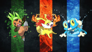 Pokemon group rainbow background black - splash art free wallpaper for desktop