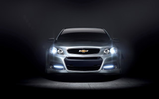 Silver car dark headlights on - the light free wallpaper