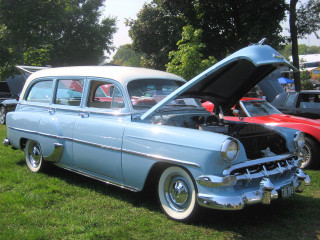 Blue car hood open grass - other car free wallpaper