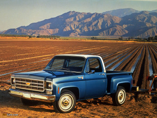 Blue truck field plow mountains - don eddy free wallpaper