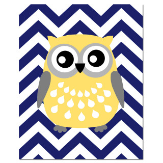 Yellow owl big eyes chevron - rain free wallpaper