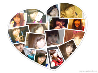 Heart shaped collage women cell - love free wallpaper