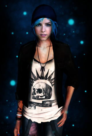 Woman blue hair skull shirt - charlie bowater free wallpaper for mobile