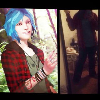 Blue hair jacket mirror cosplay - a picture of herself free wallpaper for tablet