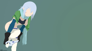 Woman green shirt bending bluehair - white pants free wallpaper for desktop