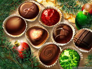 Chocolates table christmas tree wine 2 - clara peeters free wallpaper for desktop