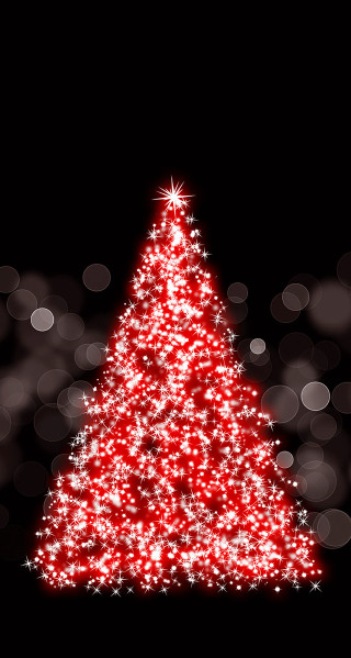 Red christmas tree white lights - white circle free wallpaper for mobile