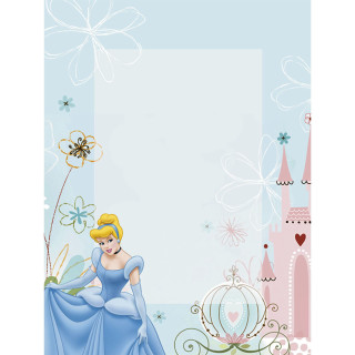 Princess blue dress pink castle - a white frame free wallpaper for tablet