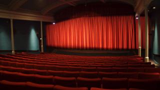 Theater red curtains stage red - david annand free wallpaper