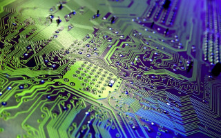 Circuit board water droplets purple - technology free wallpaper