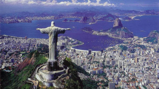 Christ statue overlooking city ocean 5 - christo free wallpaper