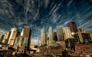 City skyline cloudy sky architecture - neoism free wallpaper