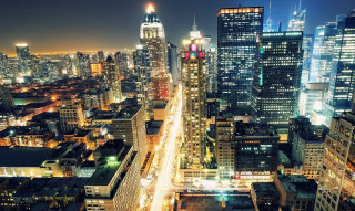 City night tall buildings lights 8 - free city wallpaper