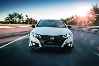 White car driving road trees 3 - tree and a forest free wallpaper