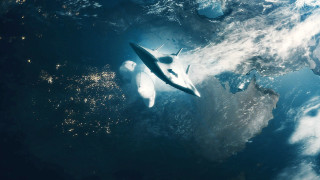 Space shuttle flying earth clouds - over the earth free wallpaper