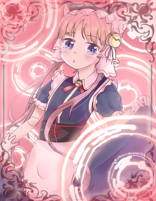 Anime character pink background swirls - a pink circle free wallpaper