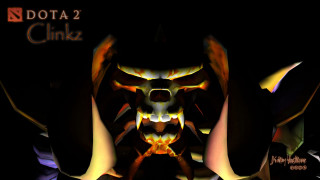 Demonic face glowing eyes fangs - 3 d model free wallpaper