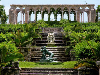 Statue woman stairs garden palm - charles ragland bunnell free wallpaper