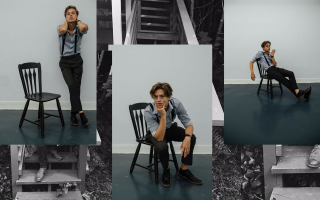 Man sitting chin black and - his chin free wallpaper