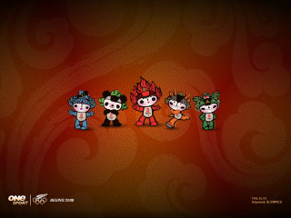 Cartoon characters red background swirly - ding guanpeng free wallpaper