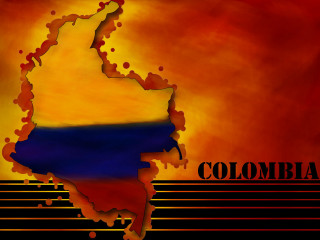 Colombia orange map illustration image - saturated free wallpaper