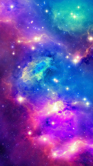 Colorful space stars blue purple - white star free wallpaper for mobile