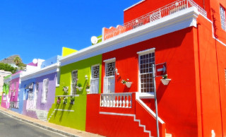 Colorful houses blue sky white - the second floor free wallpaper