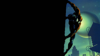 Man climbing building moon sky - a moon free wallpaper for desktop