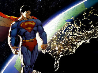 Superman standing earth cape head - the earth free wallpaper
