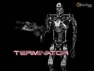Robot gun terminator logo chest - a robot holding free wallpaper