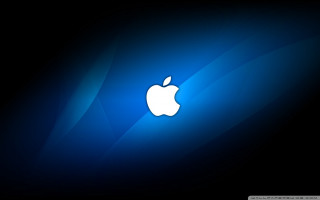 Blue apple wave white logo - the side of the wall free wallpaper
