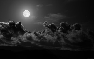 Full moon clouds mountains black - full moon free wallpaper